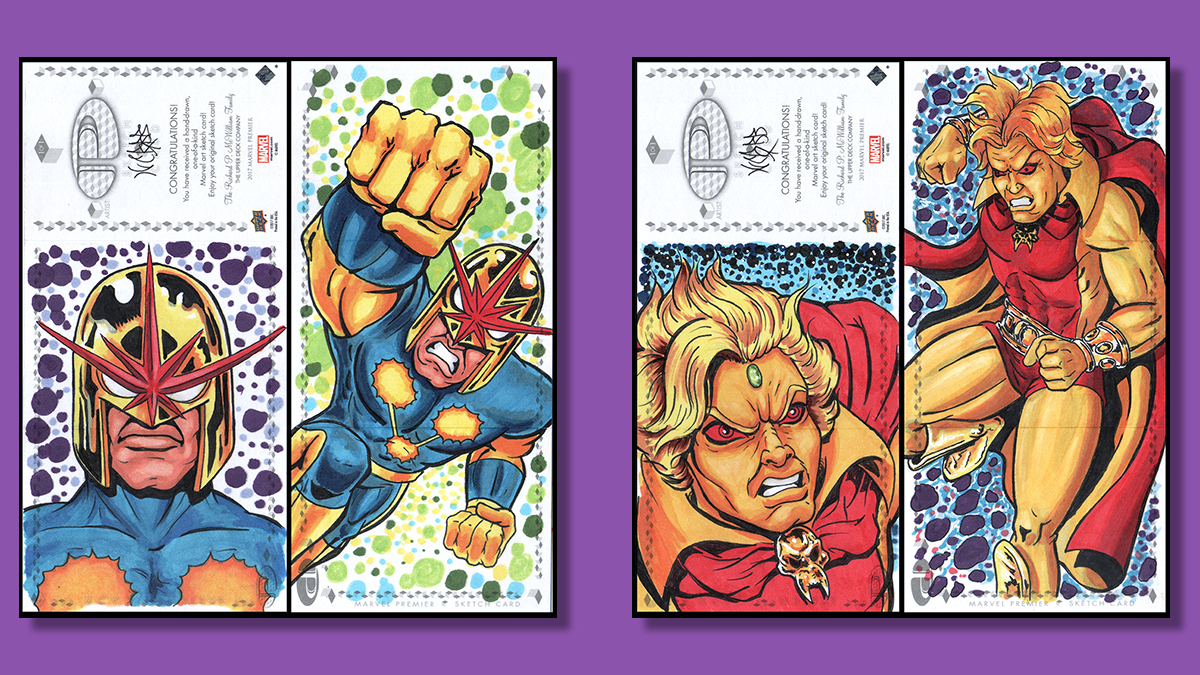 Marvel comics Sketch cards